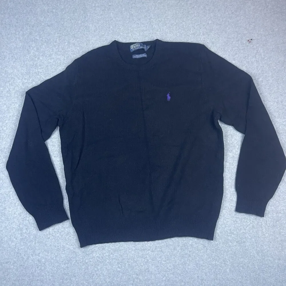 Polo Ralph Lauren Sweater Men’s Size L 100% Lambswool Pullover Long Sleeve Y2K